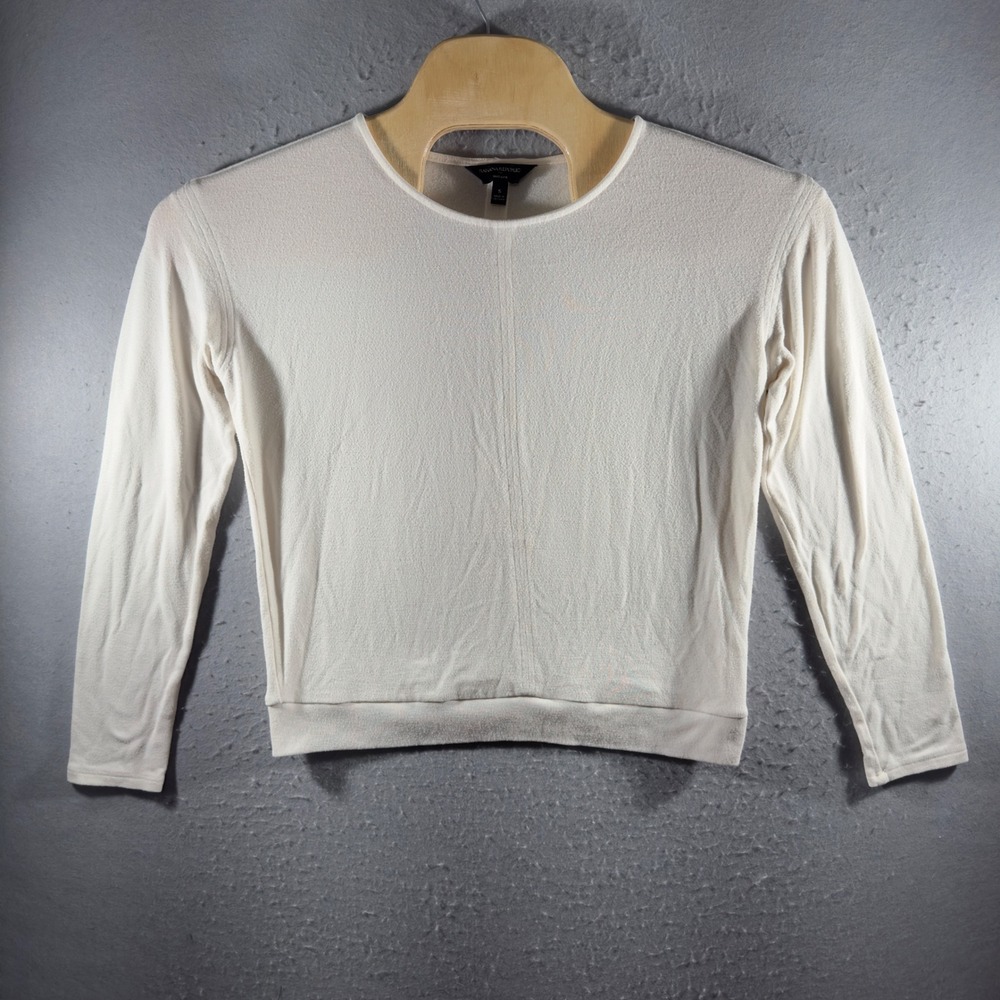 3224 | Banana Republic Soft Luxe Crew Neck Long Sleeve Top Ivory Women S